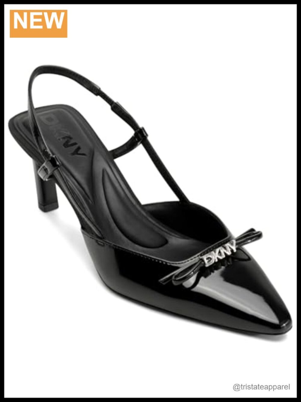 Pointed Toe Slingback Pump Leather Cushioned Insole Evening Party